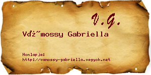 Vámossy Gabriella névjegykártya